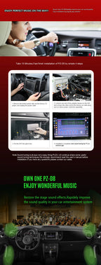 PUZU PZ-D8 D Class 8 channels Car Audio DSP Amplifier processor with 4X180W power output Digital signal processor audio system