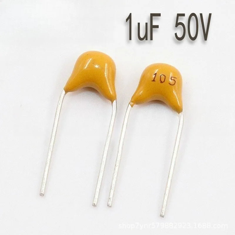 100pcs 1uF 50V Monolithic Ceramic Capacitor NPO COG Low ESR High Frequency for Power Board Decoupling