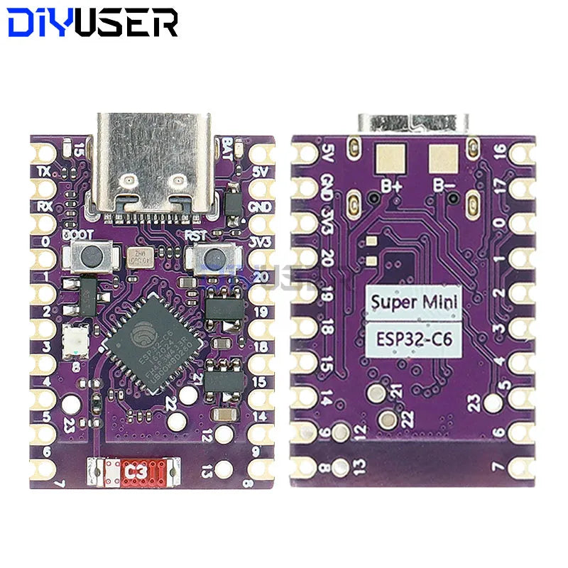 DIYUSER ESP32-C6 SuperMini Development 4MB flash WIFI 6 Bluetooth 5 Microcontroller Programming Learning Board