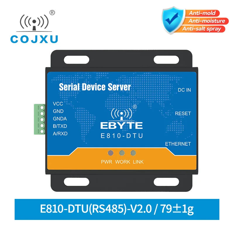 Ethernet RJ45 to RS485/232 TCP UDP 100M Full Duplex Serial Port Server Wireless Transceiver Modem Module E810-DTU(RS485)-V2.0