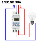 EARU DC AC 220V 12V THC15A 30A Electronic Weekly 7 Days Programmable LCD Digital Timer Switch Relay Control Din Rail 1NO1NC 1NO
