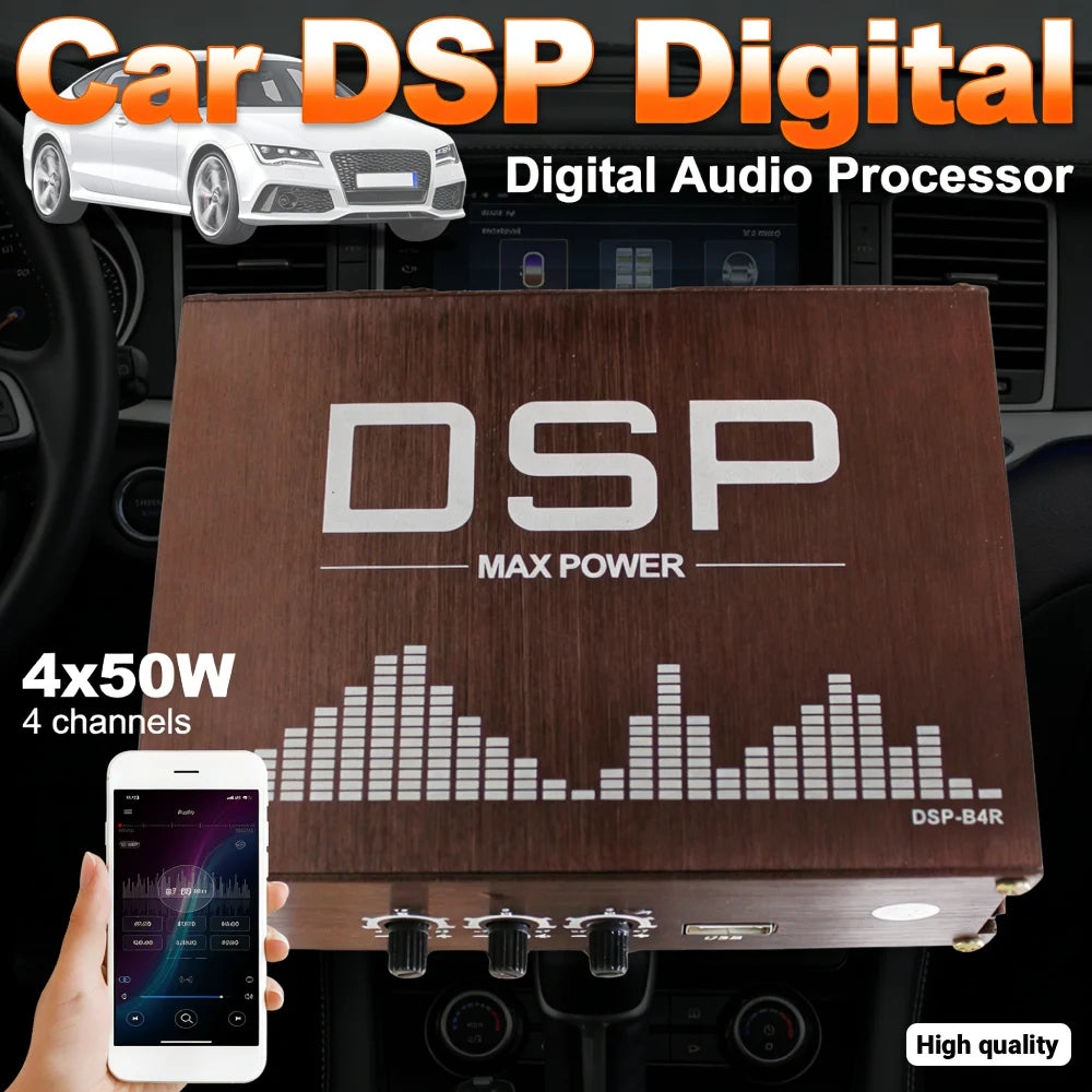 4x50W DSP Car Power Amplifier Support APP Control Audio Digital Sound Processor Car DSP Amplifier Car Accessories