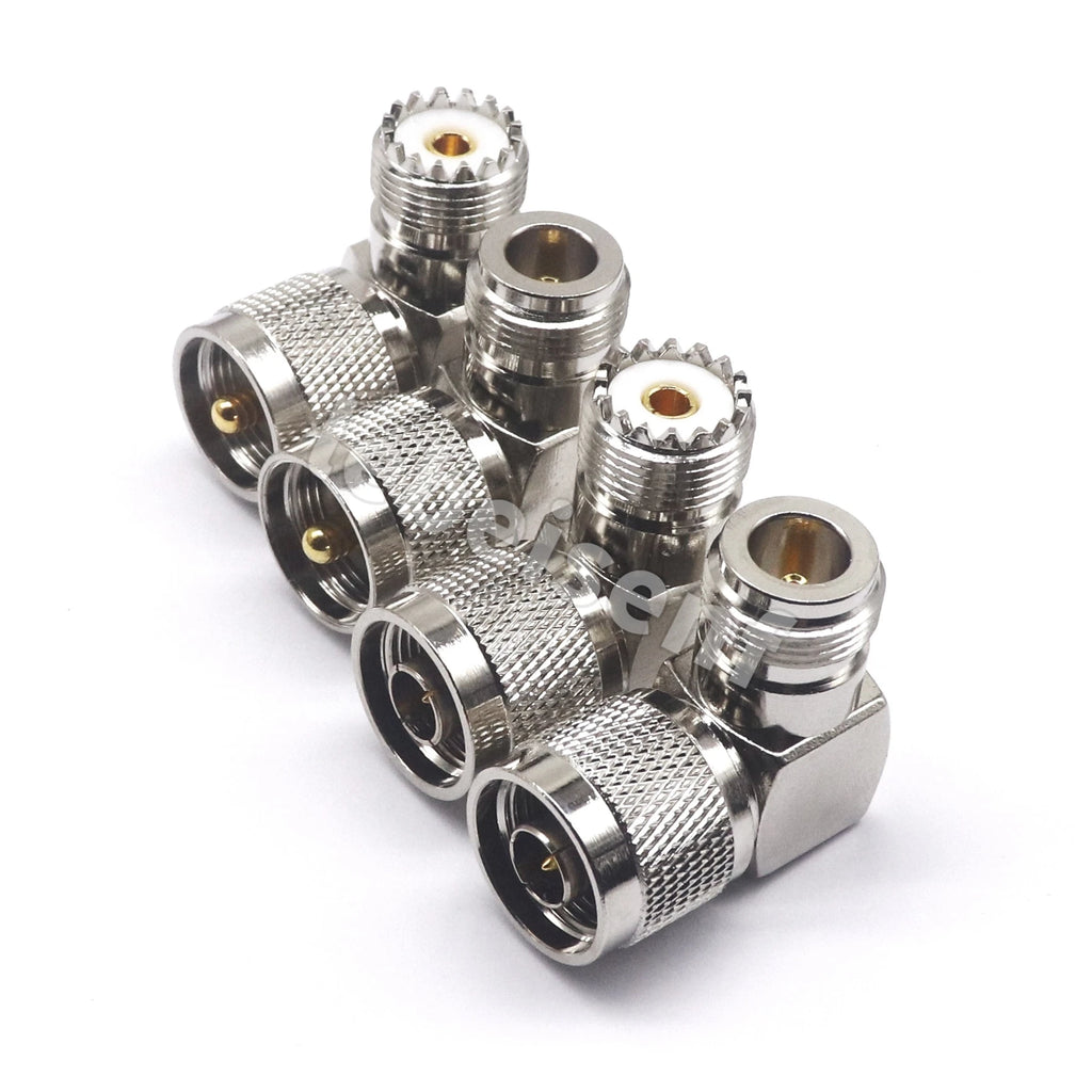 1/2/4/10pcs RF connector UHF-JKW UHF N-S male and female UHF/N-KJ M female elbow 90 degree SL16/SO239 right angle RF adapter L