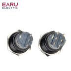 19mm Black Self-return Momentary Self-locking Fixation Waterproof DPDT Illuminated Metal Selector Rotary Switch 2/3 Position LED
