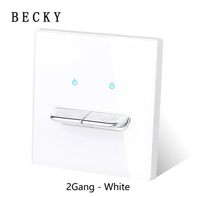 Retro Toggle Light Switch Glass Panel Wall Switch 2 Way EU UK Standard 16A LED Indicator Luxury Vintage Home Interior Ornament