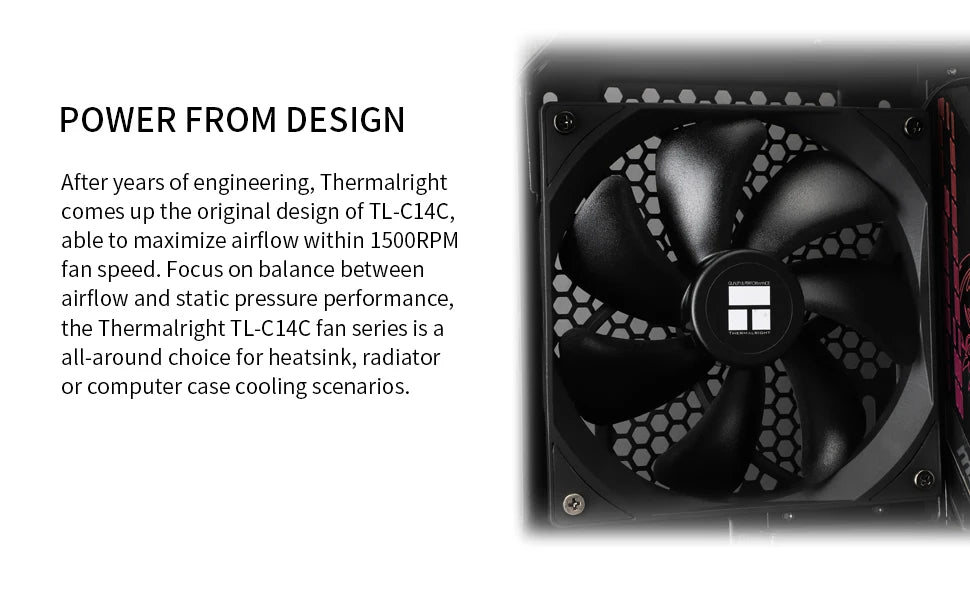Thermalright 140mm Case Fan TL-C14/C14C/C14C-S/C14CW/C14CW-S CPU Cooling Fan ARGB 140mm Balance Fan Balance Performance Fan