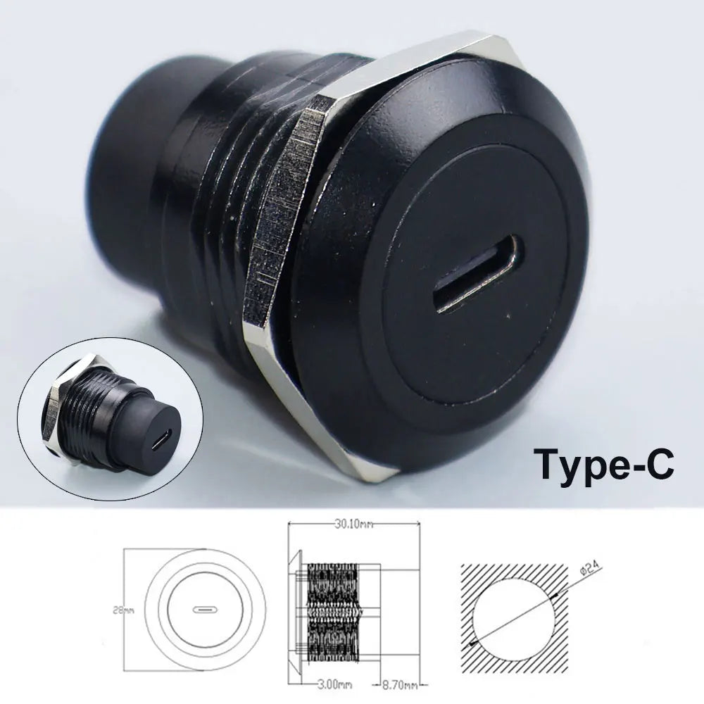 YanXI 1pc Round Socket Module D Type RJ45 Straight Through Network Type-C USB2.0 USB3.0 Connector Panel Mounting HDMI-Jack CAT6