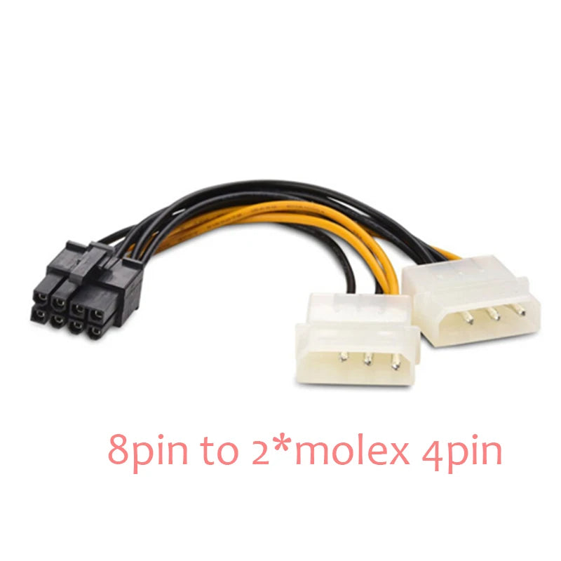 Multi Models 8Pin Adapter Splitter Power Cable 6Pin Cable 8Pin Cable SATA Cable Molex 4Pin for PCI Express GPU Video Converter