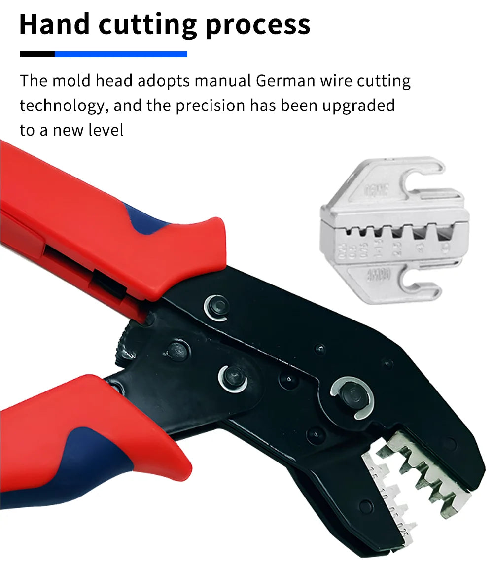 Electrician Pressed Pliers Crimping Tool with Interchangeable Dies Ratcheting Wire Crimper for Electrical Terminals Connector