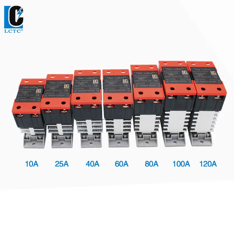 LCTC Solid State Relay 10A25A40A60A80A100A120A DIN Installation DC to AC AC to AC DC to DC Single-phase SSR With Radiator