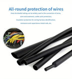 8ft/ 2.4m Length Heat Shrink Tubing Kit, 3:1 Ratio Marine Heat Shrink, Large Marine Dual Wall Adhesive Shrinkable Wire Wrap Tube