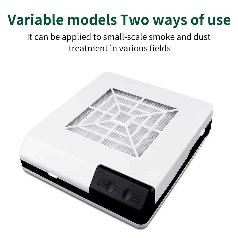 LUXIANZI Fume Extractor Smoking Instrument With LED Light 220V Activated Carbon Filter Sponge Solder Iron Smoke Absorber