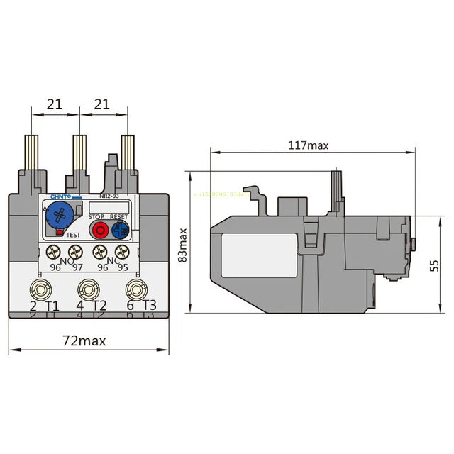 CHNT NR2-93/Z 30-40A 37-50A 48-65A 55-70A 63-80A 80-93A Thermal Protection Overload Relay For CJX2 40A 50A 65A 70A 80A 63A
