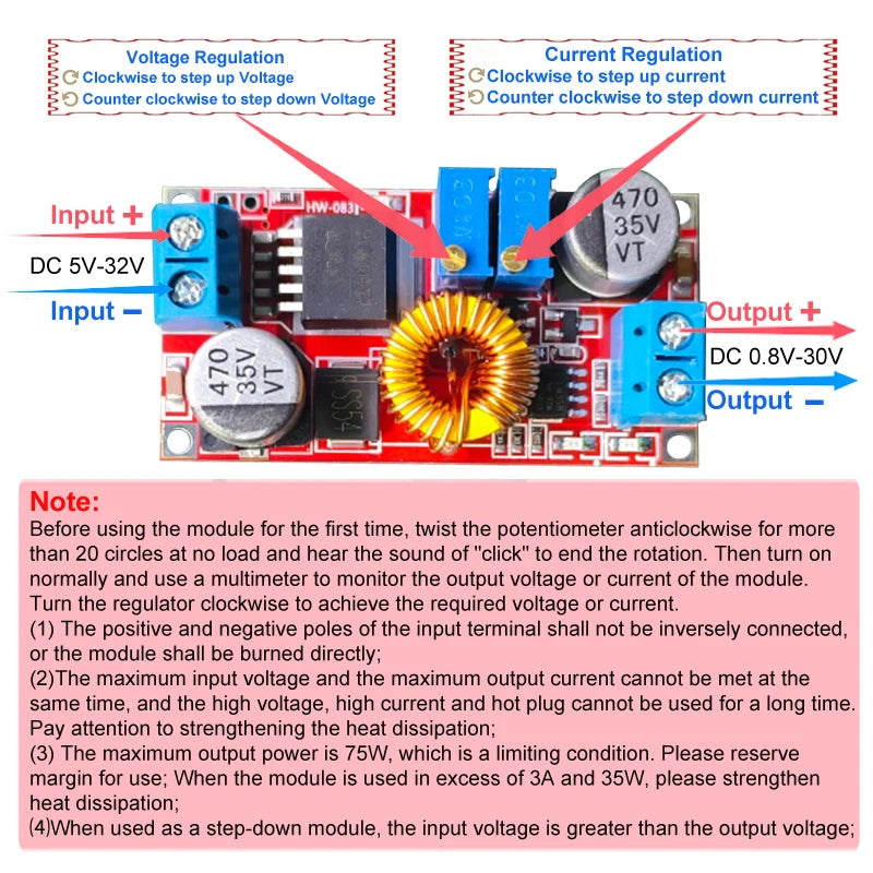 1-4PCS XL4015 5A DC-DC Converter 5V-32V To 0.8V-30V Adjustable Step-Down Module Led Power Converter Module XL4015 5~32v 96%