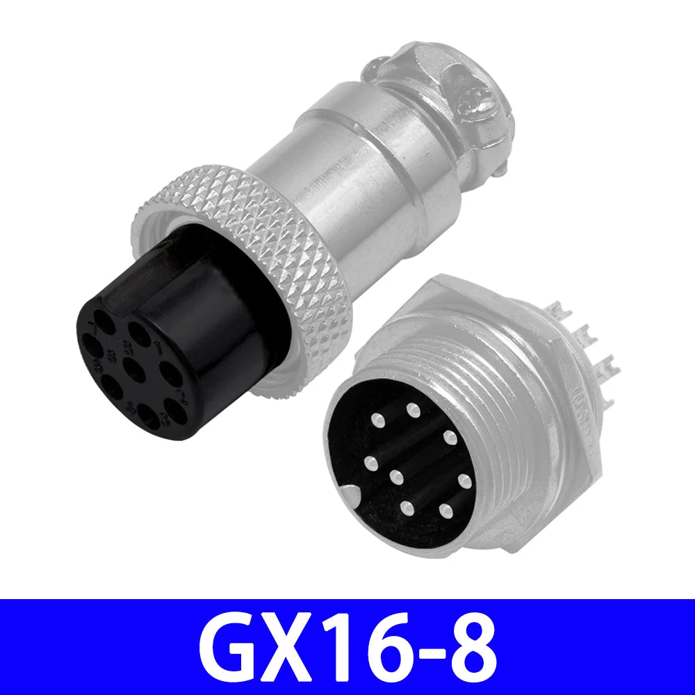 GX16 Male and Female Aviation Connector Wire Panel Metal Connector 16mm GX16-2 / 3/4/5/6/7/8/9/10 Pin 2P Aeronautical Plug
