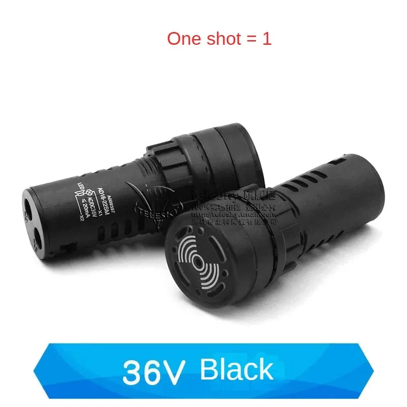 1PCS 12mm AD16-22SM 12V 24V 36V 48/110/220V Flash Signal Light Red LED Active Buzzer Beep Alarm Indicator Red Green Yellow Black