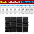 2:1/ 3:1/4:1 Heat Shrink Tube Set 73~900pcs Shrinkage Tubing Kit Cable Repair Protecter Wire Insulation Thermoresistant Sleeving