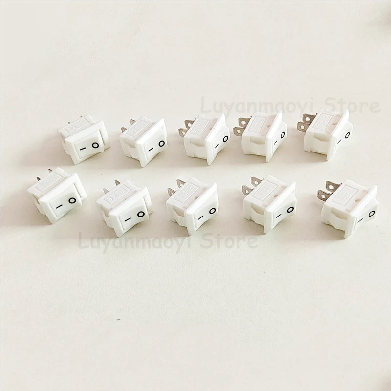 10Pcs Push Button Switch SPST 2Pin 3A 250V KCD11 Snap-in On/Off Rocker Switch 10x15mm
