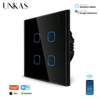Smart Switches 1/2/3 Gang Wifi Touch Light Wall Sensor Switch Works with Tuya Control Smart Life Google Alexa Alice Yandex