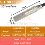 SHT20 SHT30 SHTC3 SHT35 I2C Temperature Humidity Sensor Probe