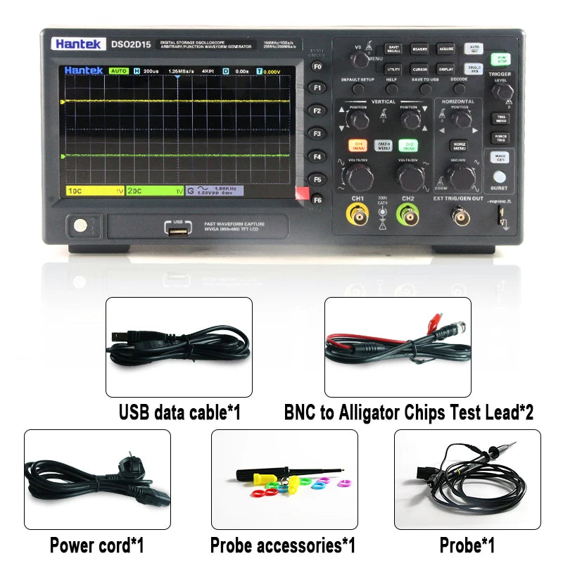 Hantek Digital Oscill DSO2C10 DSO2D15 DSO2D10 DSO2C15 2 Channels 100Mhz/150Mhz Bandwidth USB Portable Meter Tester