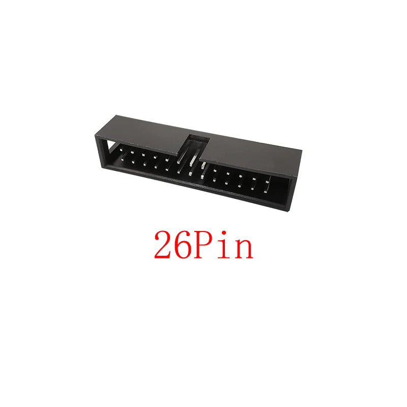 10Pcs DC3 2.54mm Pitch Double Row Male Socket Straight IDC Box Headers PCB Connector 6/8/10/12/14/16/18/20/24/26/30/34/40/50 Pin