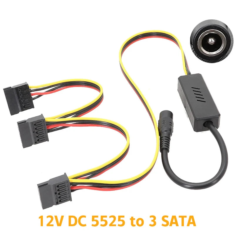 **DC 5525 To SATA IDE Hard Drive Power Supply Cable DC 12V To 4Pin Molex HDD Cable