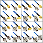 1PC SMA Male Female RP Angle to N Type Plug Jack Panel Mount Pigtail Cable RG402.141" Blue Jacket 20cm/50cm/100cm