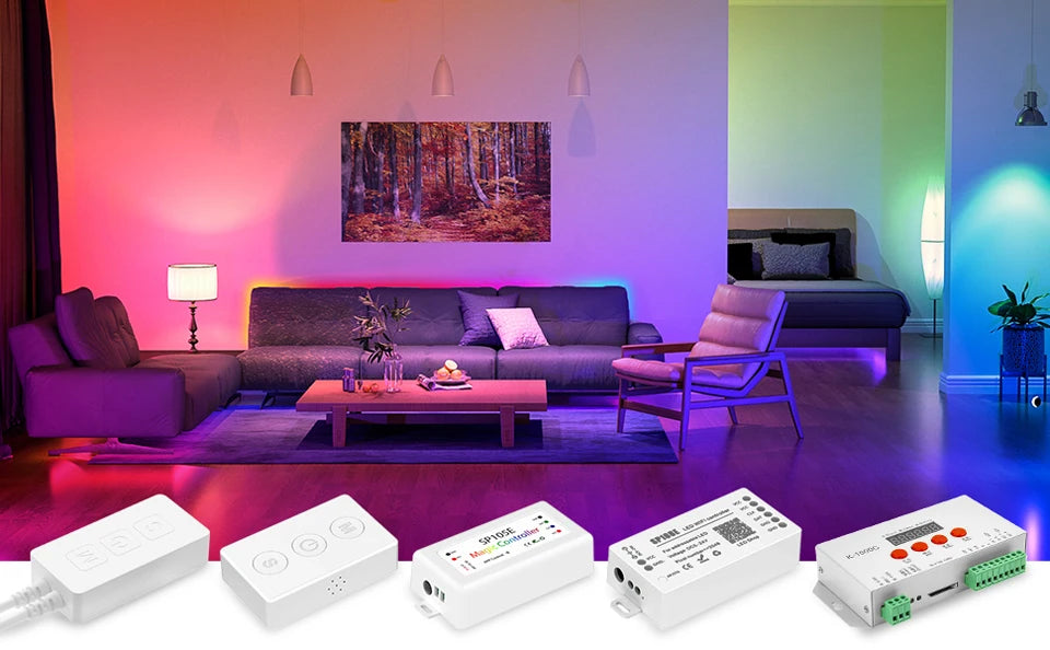 FCOB SPI RGB IC LED Light Strip WS2811 Addressable 720 630 LEDs Dream Color DC12V 24V WS2812B High Flexible FOB COB Lights