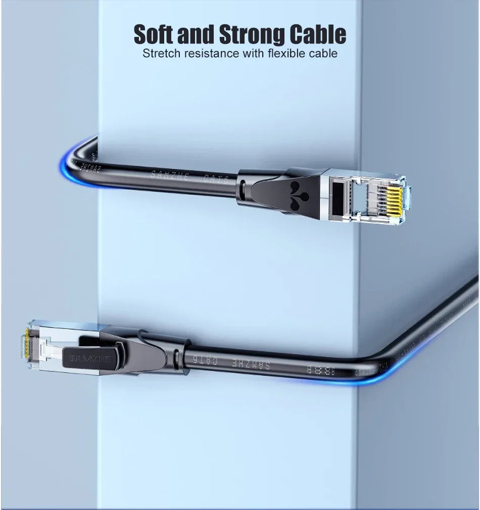 SAMZHE CAT6 Round Ethernet Cable RJ 45 Network Cable Patch Cord for Laptop Router RJ45 Internet Cable for Gaming Home Office