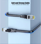 SAMZHE CAT6 Round Ethernet Cable RJ 45 Network Cable Patch Cord for Laptop Router RJ45 Internet Cable for Gaming Home Office