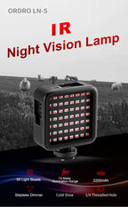 IR Infrared Fill Lights Photography Night Vision Ordro On-Camera Video Lamp 56pcs LED Beads for IR DSLR Digital Camcorder Camera