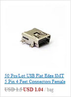 50pcs/lot 5Pin Micro-B SMD Micro USB Connector Female Port Jack Tail Sockect Plug For Android phone data connector