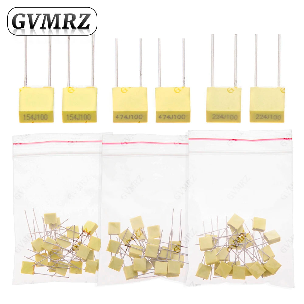 100pcs/1000pcs/20pcs 102J152J 222J 332J 472J Metal film capacitor 1NF 47NF 100NF 220NF capacitor 682J 103J 1.5NF 5NF 22NF