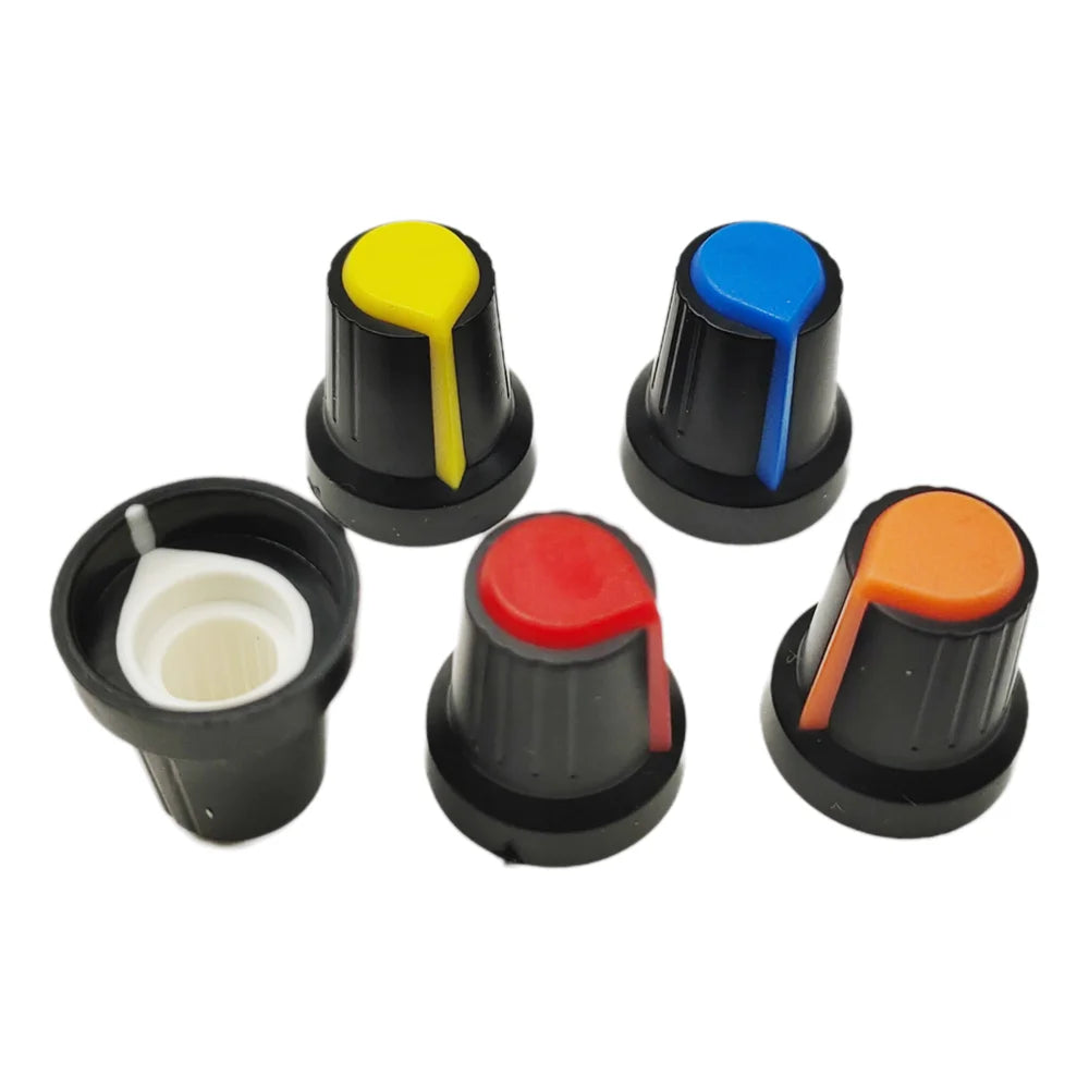 25PCS WH148 Potentiometer Knob Cap 15X17mm 6mm Shaft Hole AG2 for Encoder, Electric Guitar Speaker Mixing Board