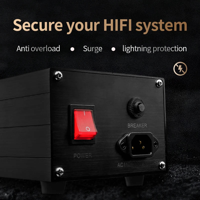 HIFI Power Filter HiFi Lightning Protection Anti-Interference PA Audio Power Purifier EU Dedicated Power Strip