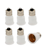 6pcs E12 To E14 LED Chandelier Lamp Socket Converter, US to EU Candle Candelabra LED CFL Bulb Base Holder Adapter