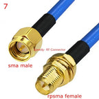 RG405 Coax Cable SMA To SMA Male Female Connector RPSMA To SMA Right Angle Crimp for RG405 High Frequency Test 50ohm Fast Brass