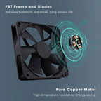 Gdstime 140mm Fan 24V 12V 5V Cooler 140*25MM Case CPU Fan 14025 Radiator Fan for Home Mechanical Equipment,Humidifiers Cooling