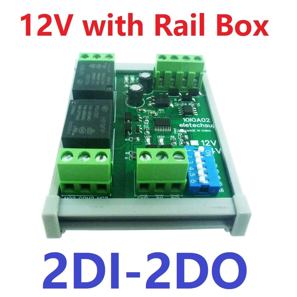 DC12V 1-12Ch Digital Switch DiDo Multifunction RS485 PLC IO Expanding Board Standard Modbus RTU Relay Module