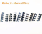 50PCS Alloy resistance kit 2512 SMD Resistor Samples kit 10 kindsX5pcs=50pcs R001 R002 R005 R008 R010 R015 R020 R025 R050 R100