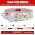 AC 220V 2835 LED Strip Light Waterproof IP67 120 LEDs Flexible Tape Lamp with IC Home Lighting White 0.5m 1m 2m 5m 10m 20m 50m