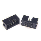 10PCS IDC/JTAG 2.54 DC3 Male Pin PCB Header Connector 2*3/4/5/6/7/8/26/40P Straight Shrouded Socket Box header pitch 2.54mm