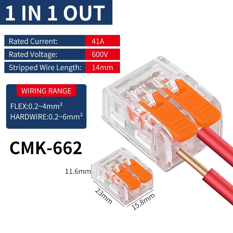 Mini Quick Lever Wire Connector Electrical Splicing Household 2/3/5 Ports Home Lighting Universal Terminal Blocks Led 0.2-6mm²