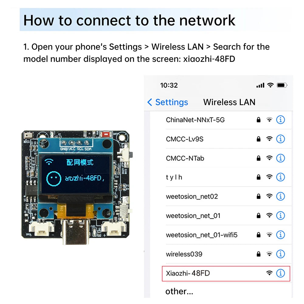 ESP32-C3 AI Conversation and Voice Module 0.96-inch Smart Development Board Supports Xiaozhi/Deepseek/Doubao/Qwen Etc.