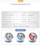 High current metal button 16/22mm high-power waterproof self resetting self-locking steel switch 20A 15A 10A push button