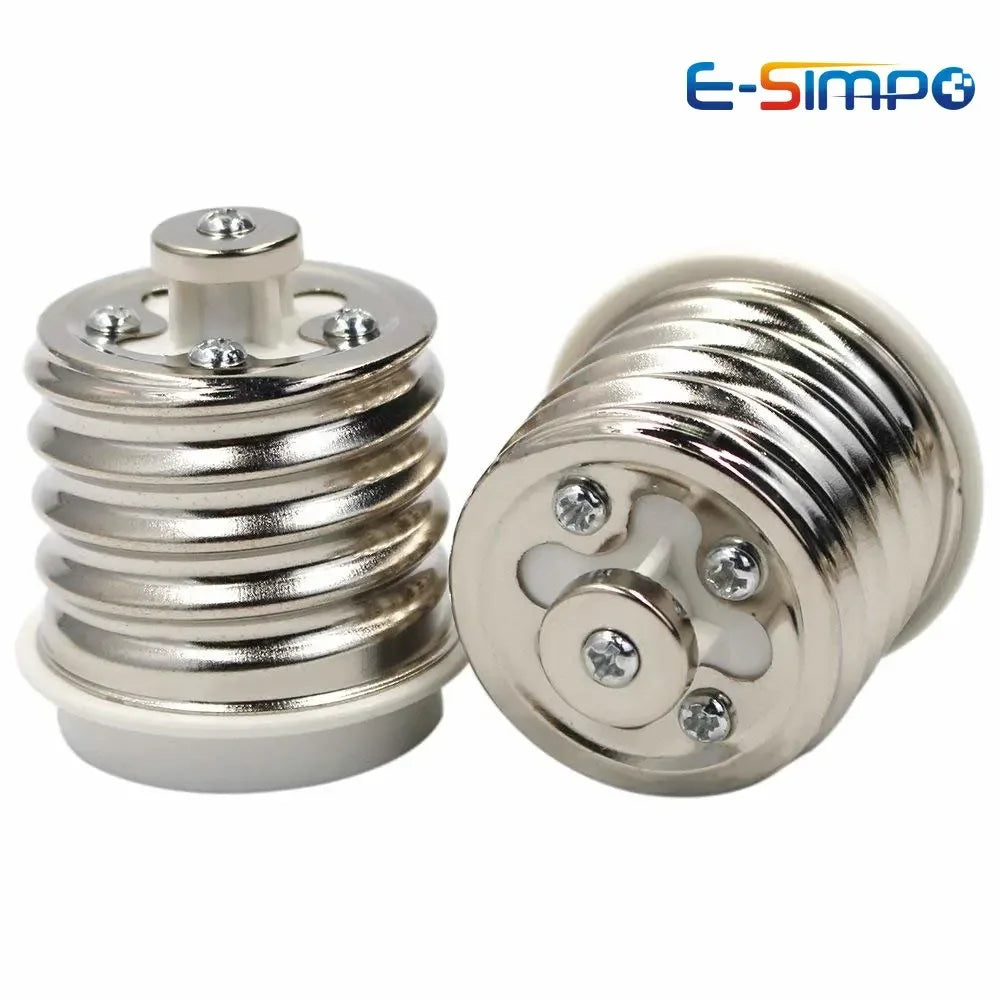 2PCS E40 To E27 Light Socket Adapter ExtenderLED PBT Porcelain Ceramic Mogul Highbay Base To Medium Screw Lampholder Converter