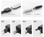 30M 12V WiFi Bluetooth RGB LED Strip Lights 5050 with Ac100-240V Adapter APP Control Music Sync Remote for Bedroom Kitchen Party
