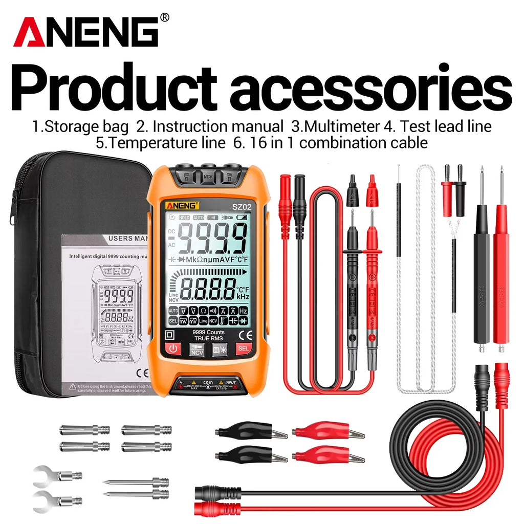 ANENG SZ01/SZ02 Diode Tester Professional Digital Multimeter True RMS Smart AC/DC Current Voltage Auto Range Multimetres Tools