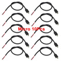  10Pcs Micro USB Male Plug 2 Pin Bare Wire Open End Power Cable Connector Pigtail Cord DIY Repair Power Charging Cable 22AWG